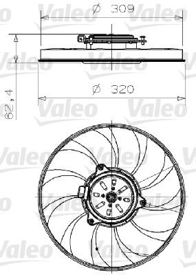 VALEO 696001 Fan, engine cooling