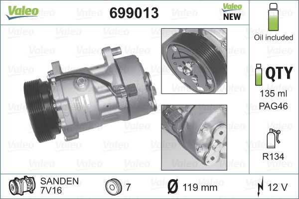 VALEO 699013 Compressor, air conditioning