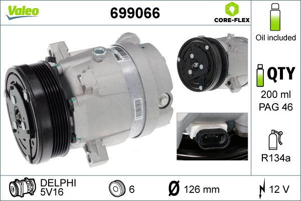 VALEO 699066 Compressor, air conditioning
