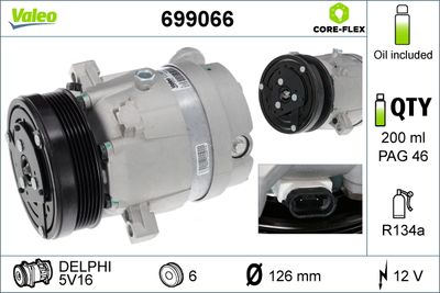 Compressor, air conditioning VALEO 699066