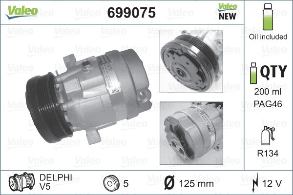 VALEO 699075 Compressor, air conditioning