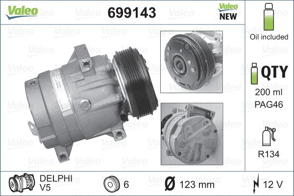 VALEO 699143 Compressor, air conditioning