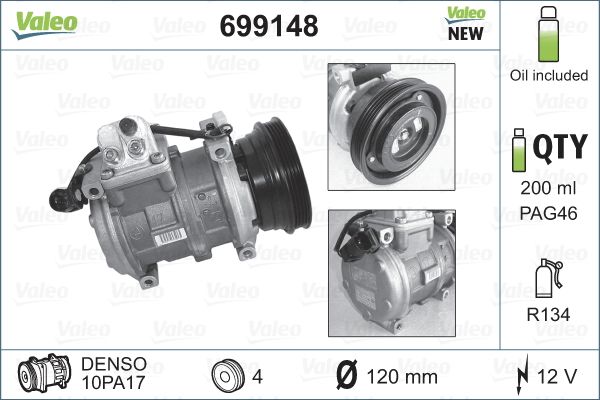 VALEO 699148 Compressor, air conditioning