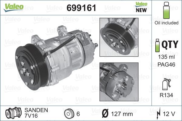 VALEO 699161 Compressor, air conditioning