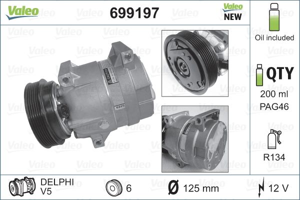 VALEO 699197 Compressor, air conditioning