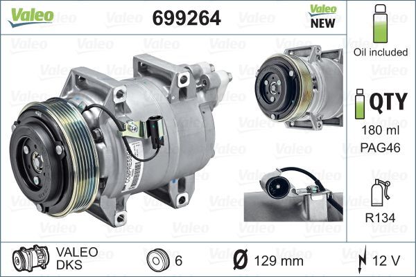 VALEO 699264 Compressor, air conditioning