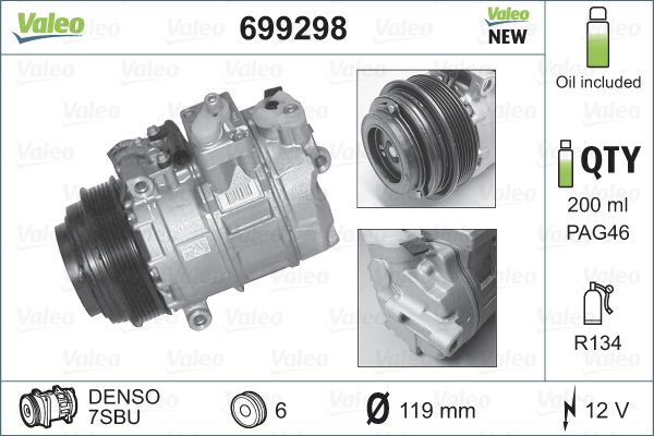 VALEO 699298 Compressor, air conditioning