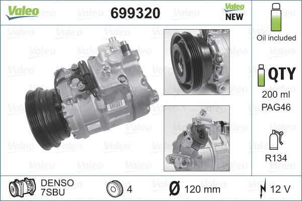 VALEO 699320 Compressor, air conditioning