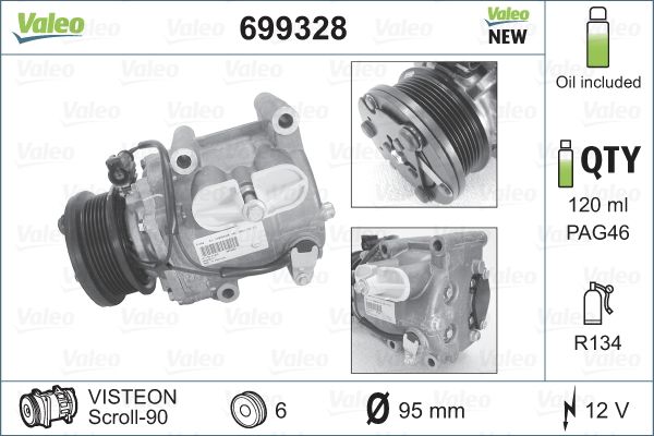 VALEO 699328 Compressor, air conditioning