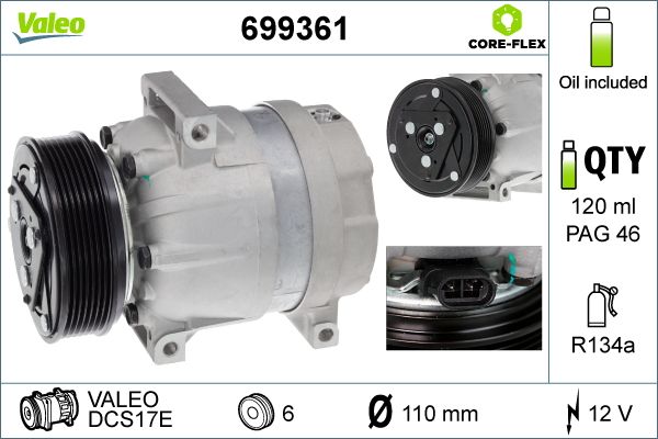 VALEO 699361 Compressor, air conditioning