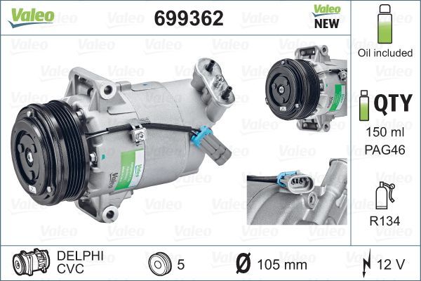 VALEO 699362 Compressor, air conditioning