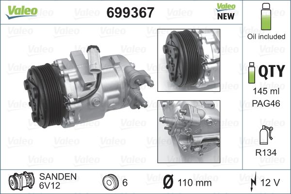VALEO 699367 Compressor, air conditioning