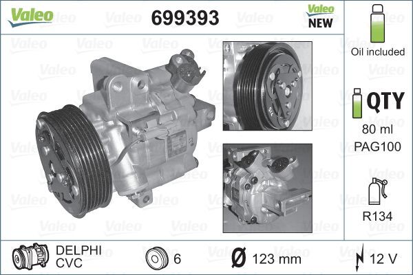 VALEO 699393 Compressor, air conditioning