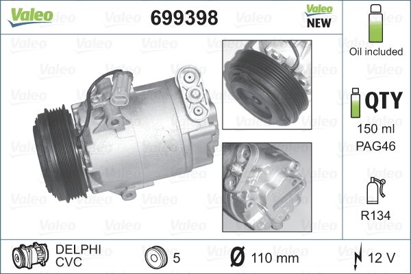VALEO 699398 Compressor, air conditioning