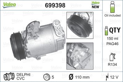 Compressor, air conditioning VALEO 699398
