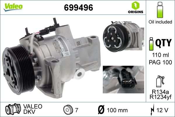 VALEO 699496 Compressor, air conditioning