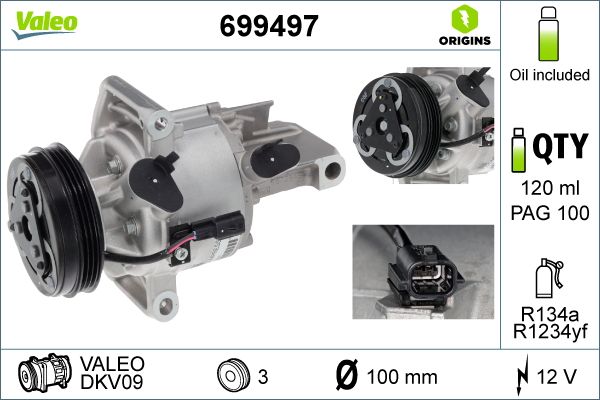VALEO 699497 Compressor, air conditioning