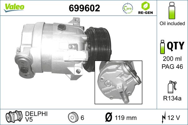 VALEO 699602 Compressor, air conditioning