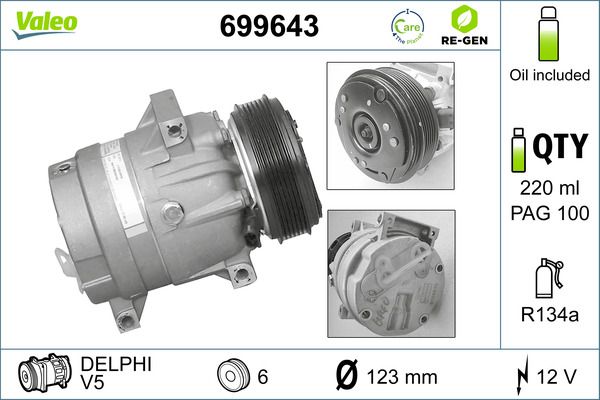 VALEO 699643 Compressor, air conditioning