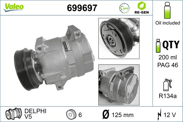 VALEO 699697 Compressor, air conditioning