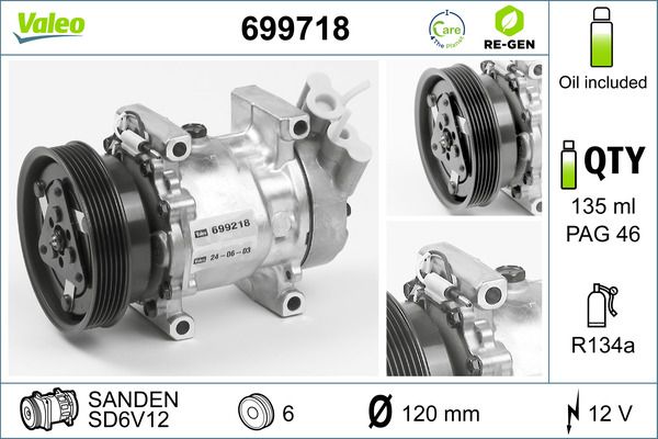 VALEO 699718 Compressor, air conditioning