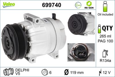 Compressor, air conditioning VALEO 699740