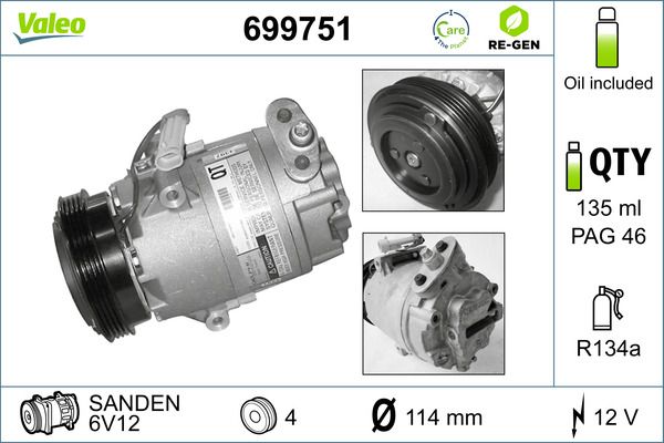 VALEO 699751 Compressor, air conditioning