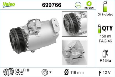 Compressor, air conditioning VALEO 699766