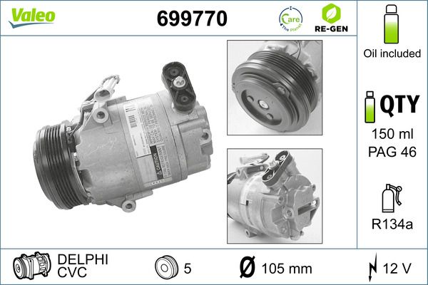 VALEO 699770 Compressor, air conditioning