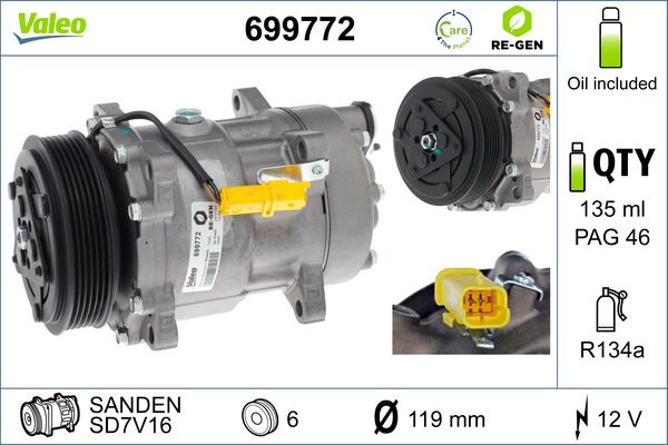 VALEO 699772 Compressor, air conditioning
