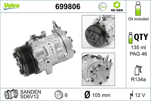 VALEO 699806 Compressor, air conditioning