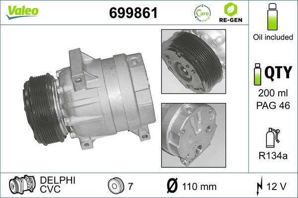 VALEO 699861 Compressor, air conditioning