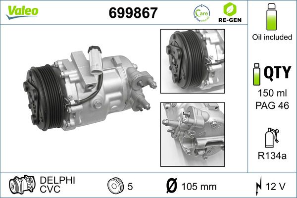 VALEO 699867 Compressor, air conditioning