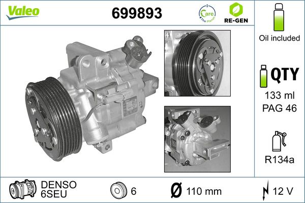 VALEO 699893 Compressor, air conditioning