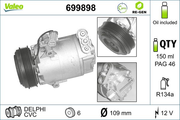 VALEO 699898 Compressor, air conditioning