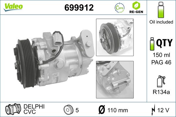 VALEO 699912 Compressor, air conditioning