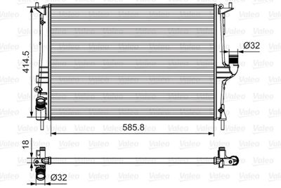 Radiator, engine cooling VALEO 700801