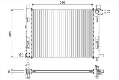 Radiator, engine cooling VALEO 701120