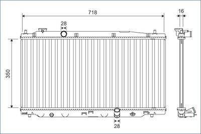 Radiator, engine cooling VALEO 701136
