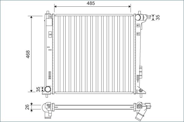 VALEO 701140 Radiator, engine cooling