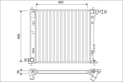 Radiator, engine cooling VALEO 701140