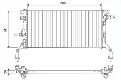 Radiator, engine cooling VALEO 701159