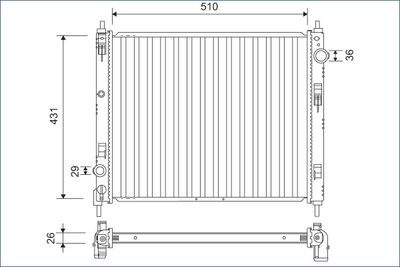 Radiator, engine cooling VALEO 701160