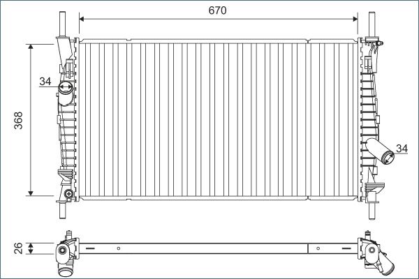 VALEO 701165 Radiator, engine cooling
