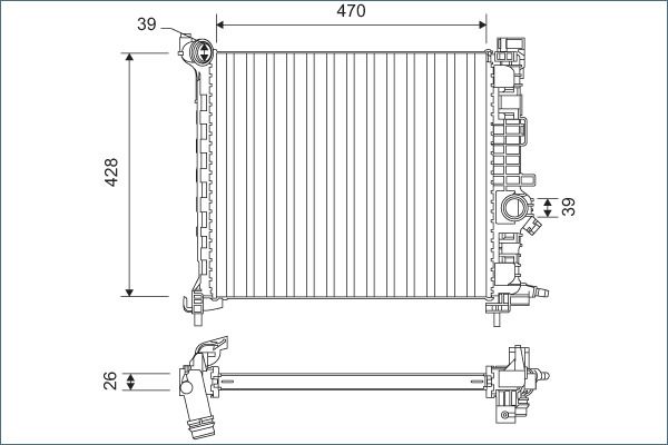 VALEO 701166 Radiator, engine cooling