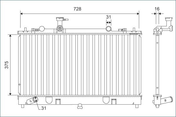 VALEO 701168 Radiator, engine cooling