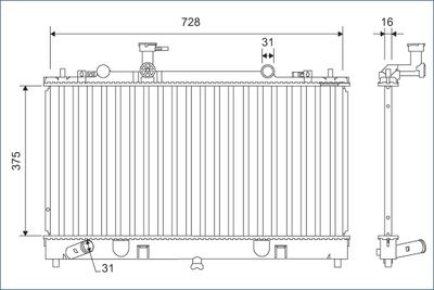 Radiator, engine cooling VALEO 701168