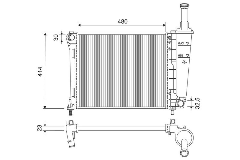 VALEO 701184 Radiator, engine cooling