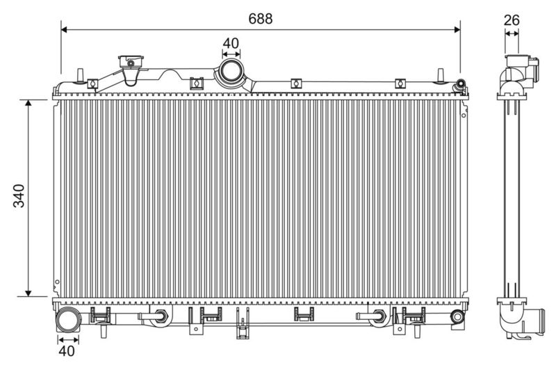 VALEO 701196 Radiator, engine cooling
