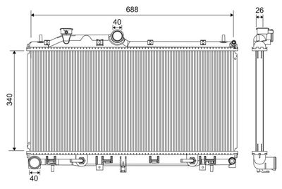 Radiator, engine cooling VALEO 701196